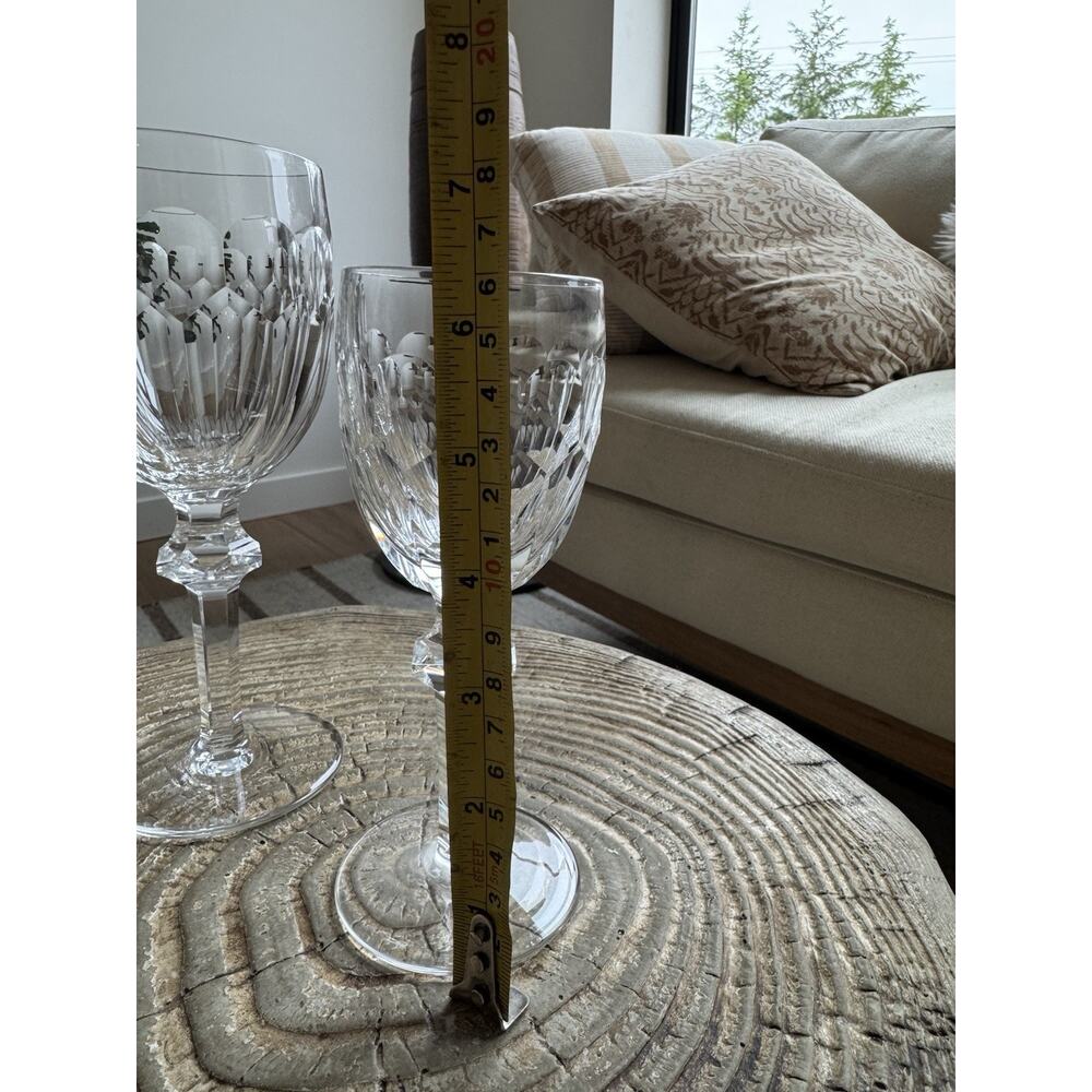 Waterford Curraghmore Cordial Hock Crystal Wine Glasses Knob Stem Trio Set Of 3 - Picture 10 of 13
